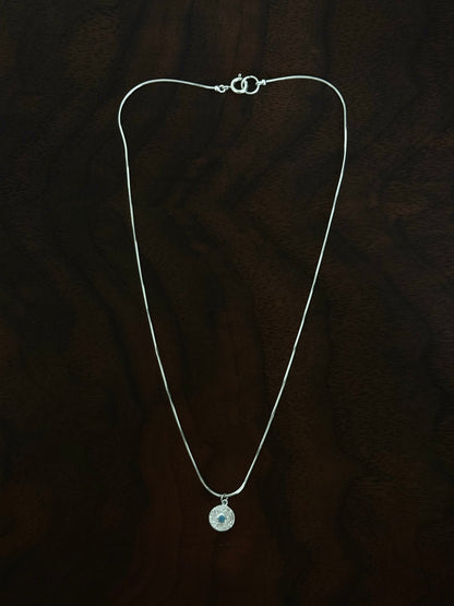 STERLING SILVER TURQUOISE DISC