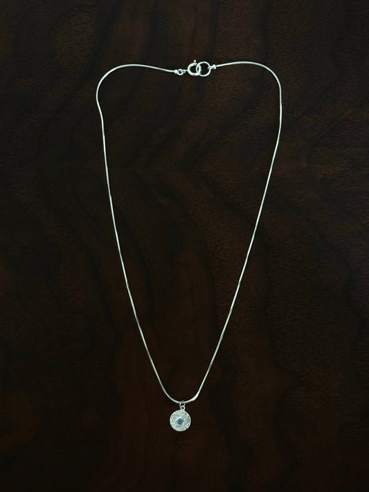 STERLING SILVER TURQUOISE DISC