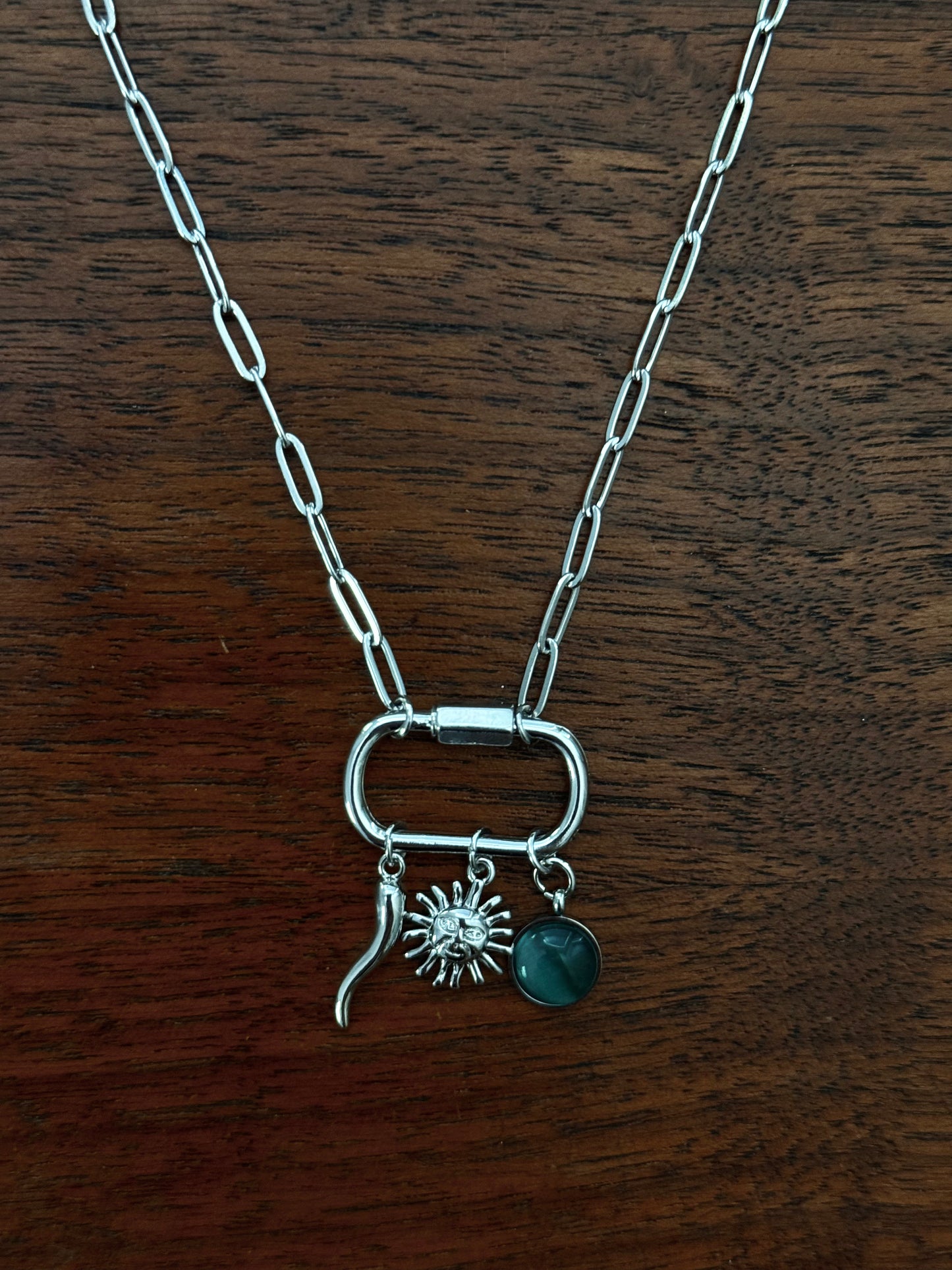 GREEN MALACHITE CARABINER