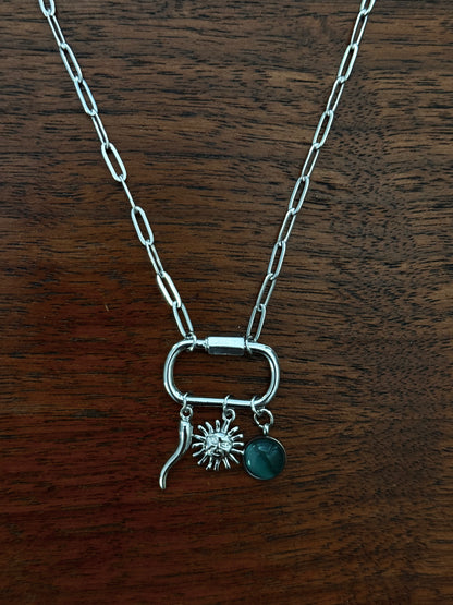 GREEN MALACHITE CARABINER