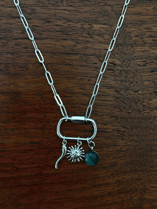 GREEN MALACHITE CARABINER